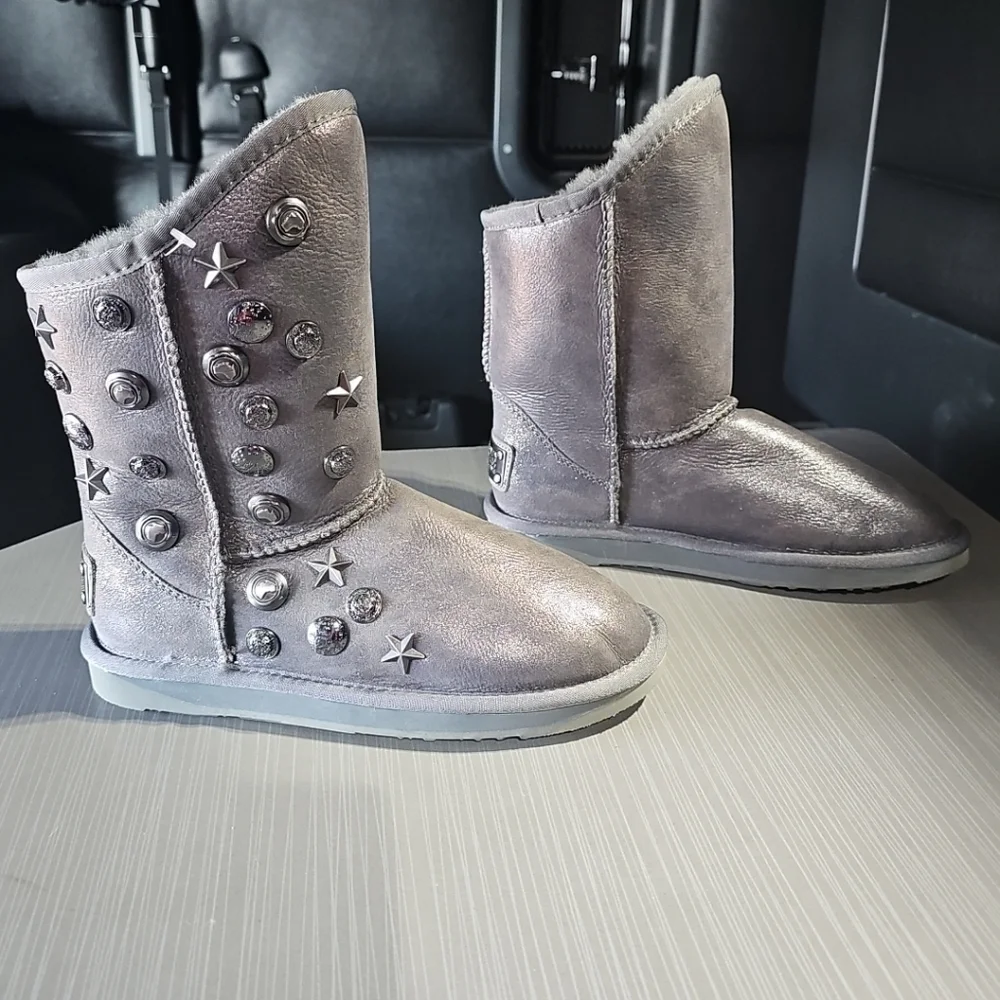 Australia Luxe Collective ANGEL Short Boots Women 6M Gray/Silver NEW Without Tag